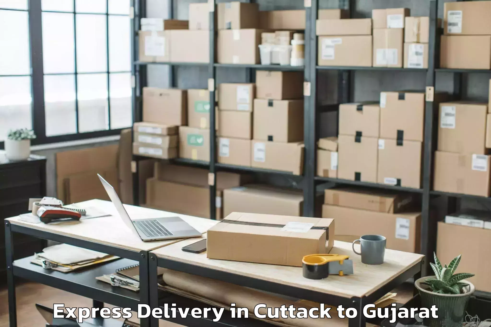 Book Cuttack to Dhuvaran Express Delivery Online